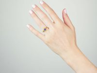 Edwardian 18ct Gold, Sapphire & Rose Diamond Cluster Ring