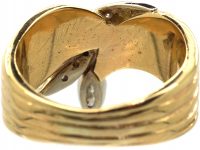 18ct Gold Stylised Snake Ring set with a Marquise Diamond