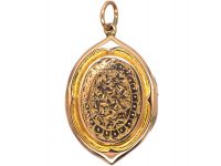 Edwardian 9ct Gold Back & Front Oval Shaped Locket