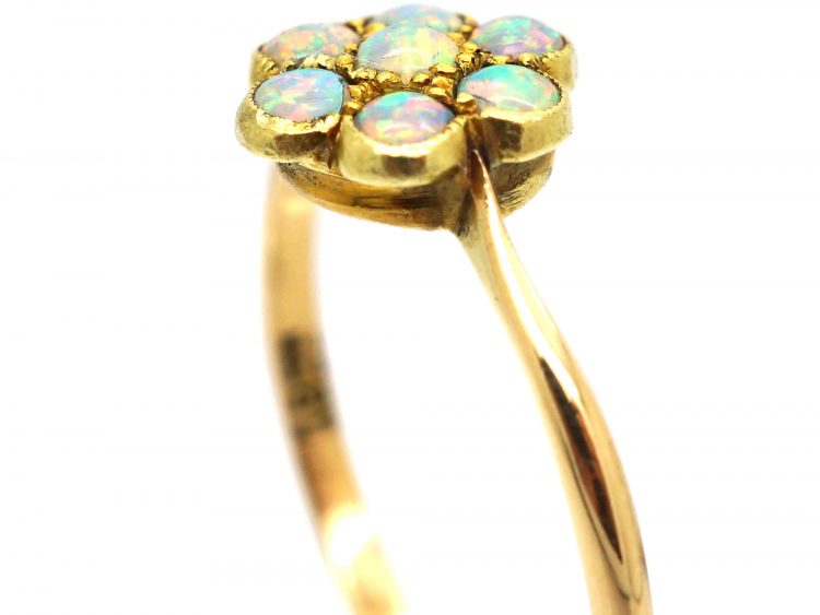 Edwardian 18ct Gold, Opal Cluster Ring