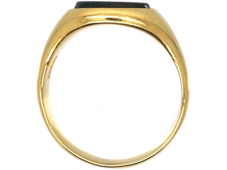 Victorian 18ct Gold & Bloodstone Signet Ring with Griffin Intaglio