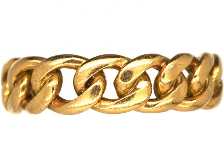 Edwardian 18ct Gold Curb Link Ring