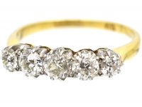 Early 20th Century 18ct Gold, Five Stone Diamond Ring