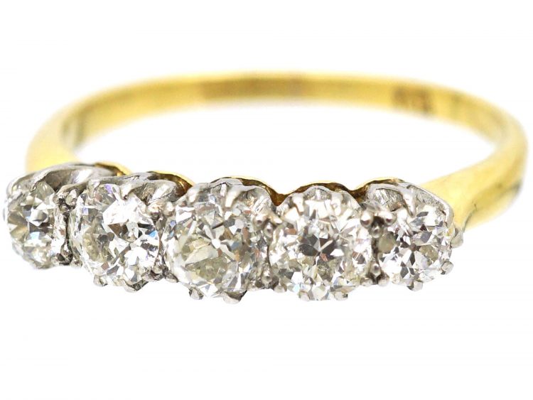 Early 20th Century 18ct Gold, Five Stone Diamond Ring