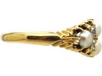 Victorian 18ct Gold, Natural Split Pearl & Diamond Ring