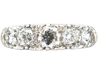 Edwardian 18ct Gold & Platinum, Five Stone Diamond Ring