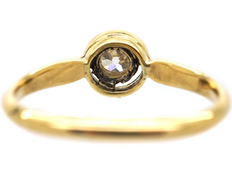 Art Deco 18ct Gold & Platinum, Old Mine Cut Diamond Solitaire Ring