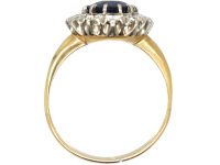 1930s 18ct Gold, Sapphire & Diamond Oval Cluster Ring
