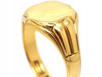 18ct Gold Signet Ring with Shield Motif by Charles Green & Co