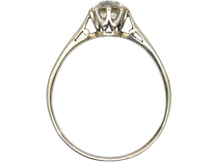 1920s 18ct White Gold & Diamond Solitaire Ring