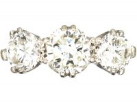 Art Deco Platinum, Three Stone Diamond Ring