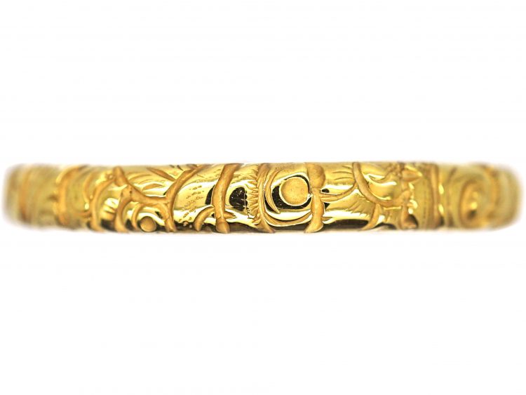 Georgian 18ct Gold Wedding Band with Repoussé Decoration