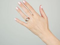 Art Deco 18ct Gold, Moonstone, Diamond & Ruby Ring