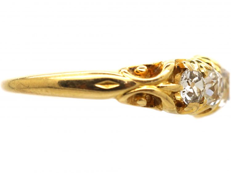 Victorian 18ct Gold, Five Stone Old Mine Cut Diamond Ring