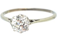 1920s 18ct White Gold & Diamond Solitaire Ring