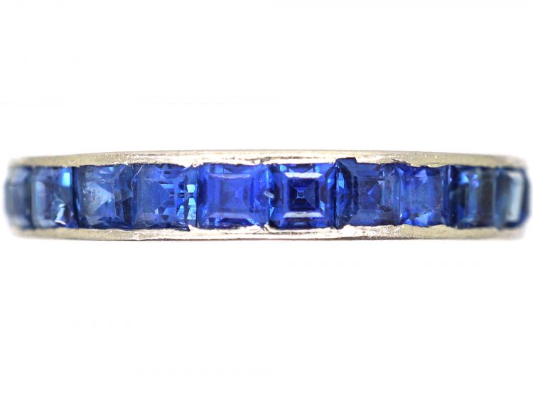 Art Deco 18ct White Gold, Sapphire Eternity Ring