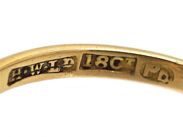 Edwardian 18ct Gold, Sapphire & Diamond Crossover Ring
