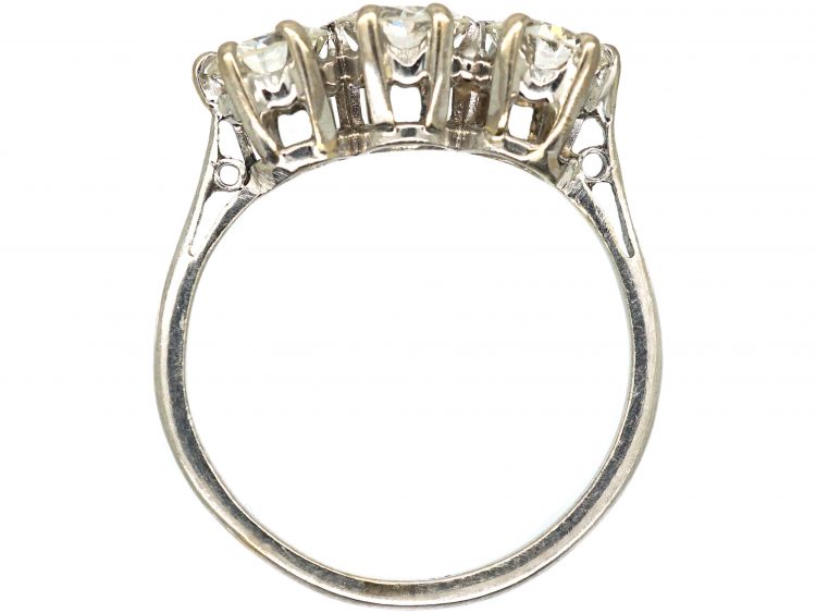 Platinum, Three Stone Diamond Ring