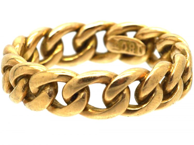 Edwardian 18ct Gold Curb Link Ring