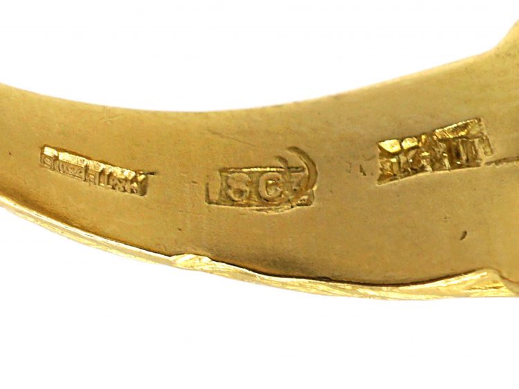 18ct Gold Modernist Ring set with Diamonds
