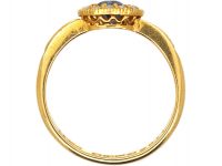 Edwardian 18ct Gold, Sapphire & Rose Diamond Cluster Ring