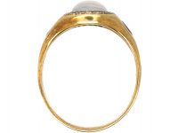 Art Deco 18ct Gold, Moonstone, Diamond & Ruby Ring