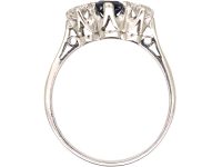 18ct White Gold, Sapphire & Diamond Three Stone Ring