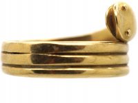 Edwardian 18ct Gold Coily Snake Ring