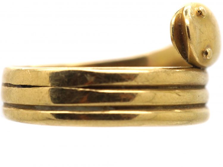 Edwardian 18ct Gold Coily Snake Ring