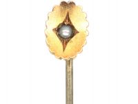 Edwardian 9ct Gold Tie Pin set with a Natural Split Pearl
