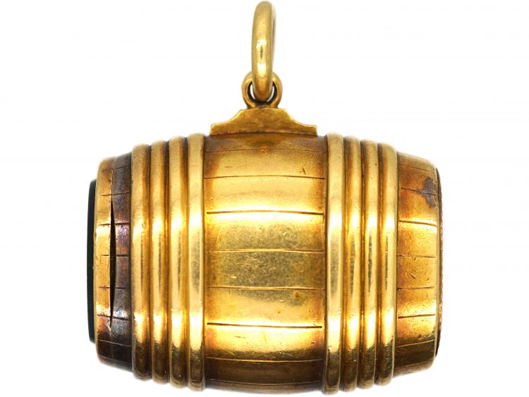 Victorian 18ct Gold Vesta Case Pendant with Bloodstone Base