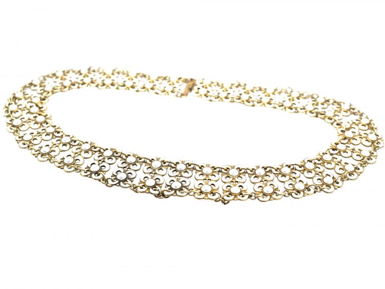 Silver & White Enamel Necklace by David Andersen