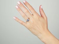 Edwardian 18ct Gold & Platinum, Sapphire & Diamond Hexagonal Cluster Ring