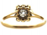 Art Deco 18ct Gold & Platinum, Diamond Square Cluster Ring