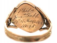 Georgian 9ct Gold Tipped Garnet & Natural Split Pearl Mourning Ring