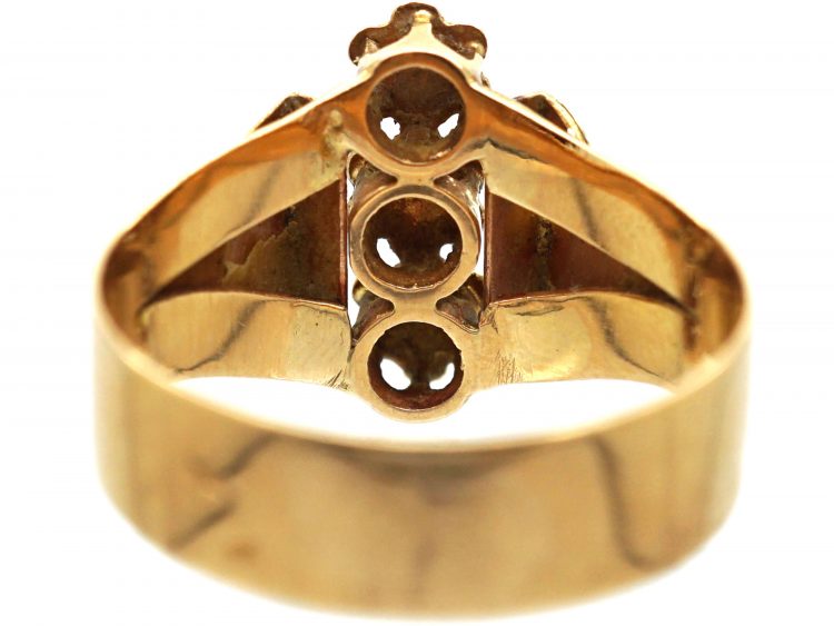 French Belle Epoch 18ct Gold, Three Colour Gold Flower Ring