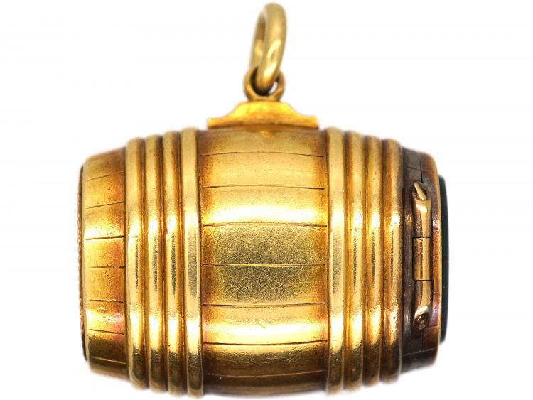 Victorian 18ct Gold Vesta Case Pendant with Bloodstone Base