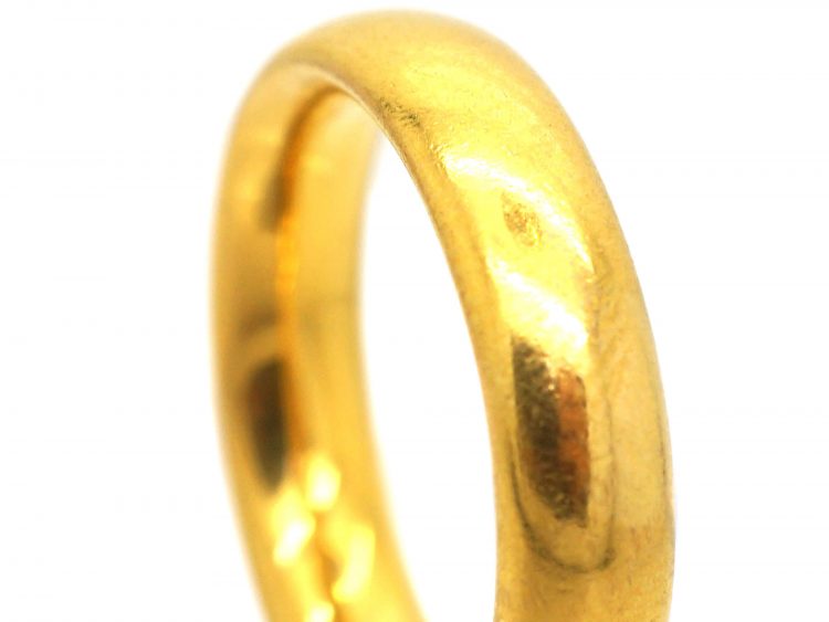 22ct Gold Wide Wedding Ring Assayed in 1929 by Charles Green & Sons