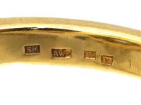 Edwardian 18ct Gold Large Rub Over Set Diamond Daisy Cluster Ring