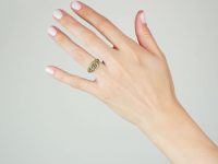 Regency 15ct Gold, Natural Split Pearl & Turquoise Circles Ring
