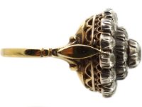 Victorian 18ct Gold and Silver, Large Diamond Cluster Ring