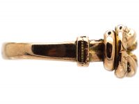 Edwardian 9ct Gold Knot Ring with Plain & Engraved Detail