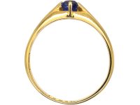 Edwardian 18ct Gold and Sapphire Solitaire Ring