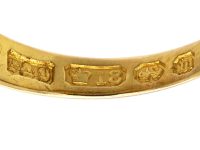 Victorian 18ct Gold, Five Stone Rub Over Set Diamond Ring