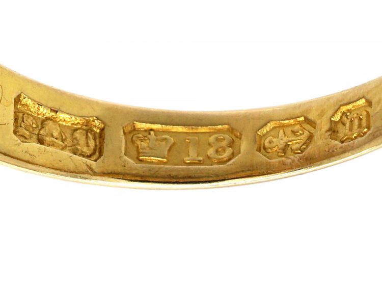 Victorian 18ct Gold, Five Stone Rub Over Set Diamond Ring