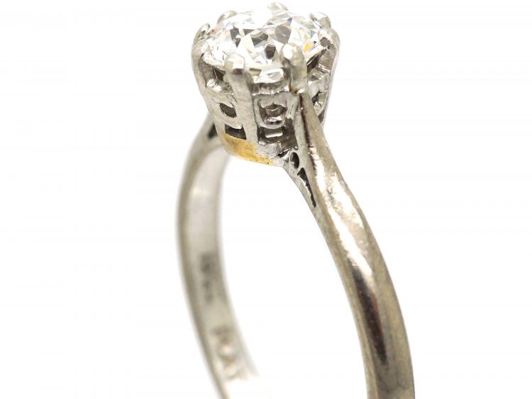 18ct White Gold & Platinum, Diamond Solitaire Ring