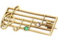 9ct Gold Musical Brooch Spelling Dear