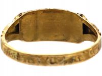 Victorian 15ct Gold, Five Stone Almandine Garnet Ring with Engraved Shank