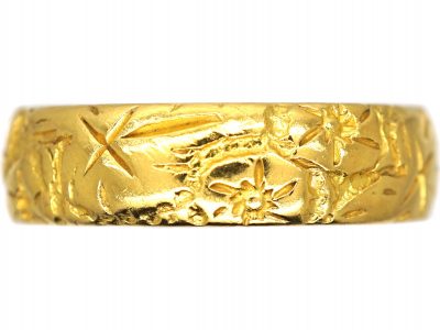 22ct Gold Wedding Roses & Ivy Leaves Ring