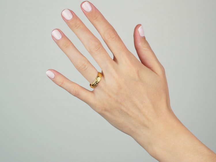 22ct Gold Wedding Roses & Ivy Leaves Ring